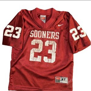 Vintage Y2K Nike Team Gray Tag Football Jersey Youth Size 4 Oklahoma Sooners #23